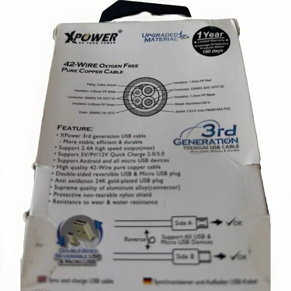 Phone Cord Charger  Aluminum Alloy Nylon Cable, Sync & Charge Micro USB, Quick - Picture 10 of 11